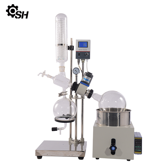 Desktop rotary evaporator with hand lift and oil bath